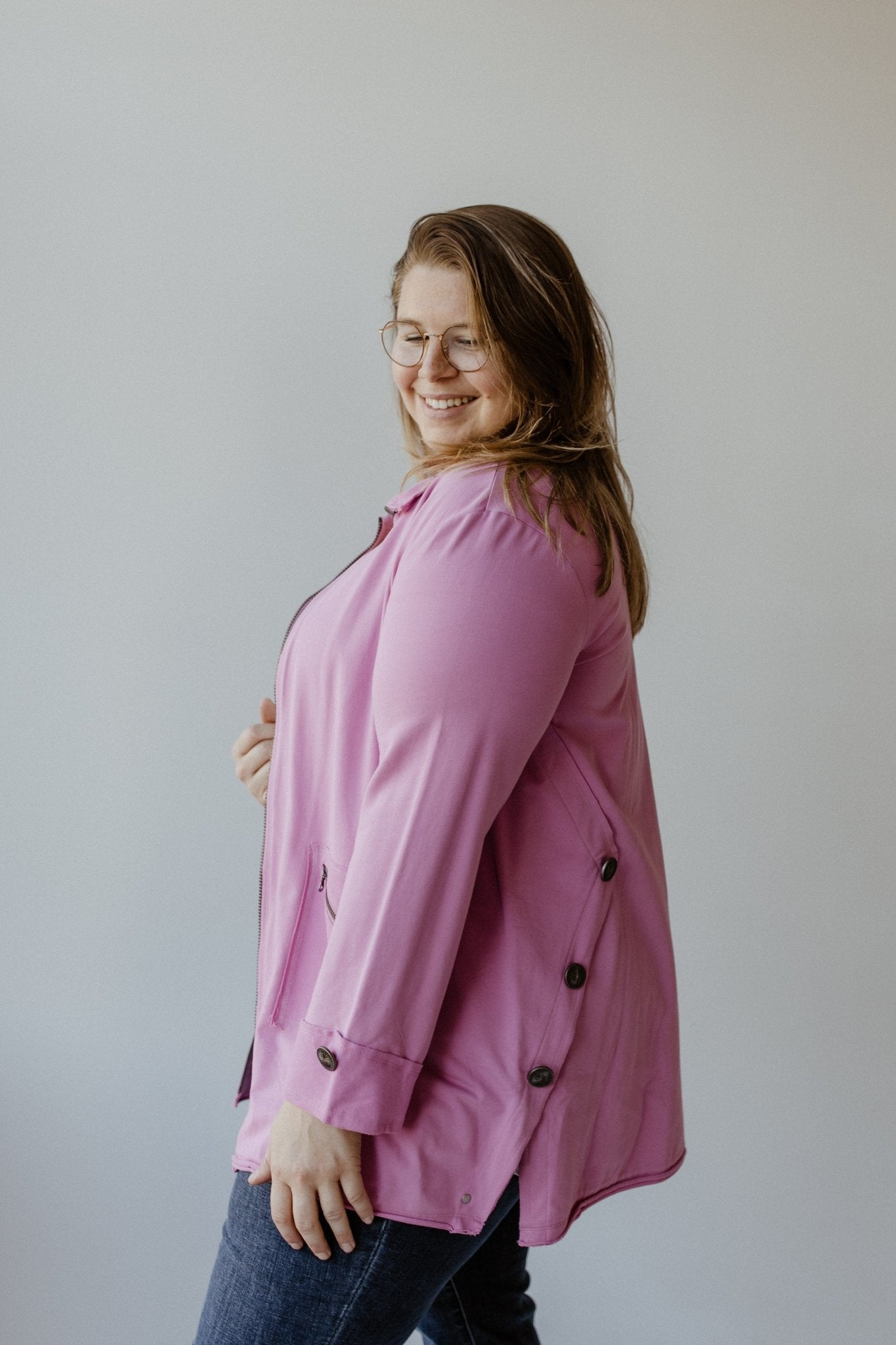 KNIT ZIP - UP JACKET IN VERBENA - Love Marlow