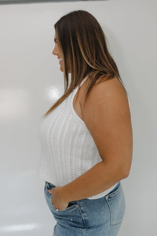 KNITTED PEARL DETAILED TANK - Love Marlow