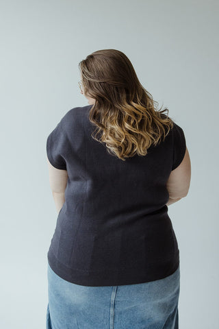 KNITTED TURTLENECK CAP SLEEVE SWEATER - Love Marlow