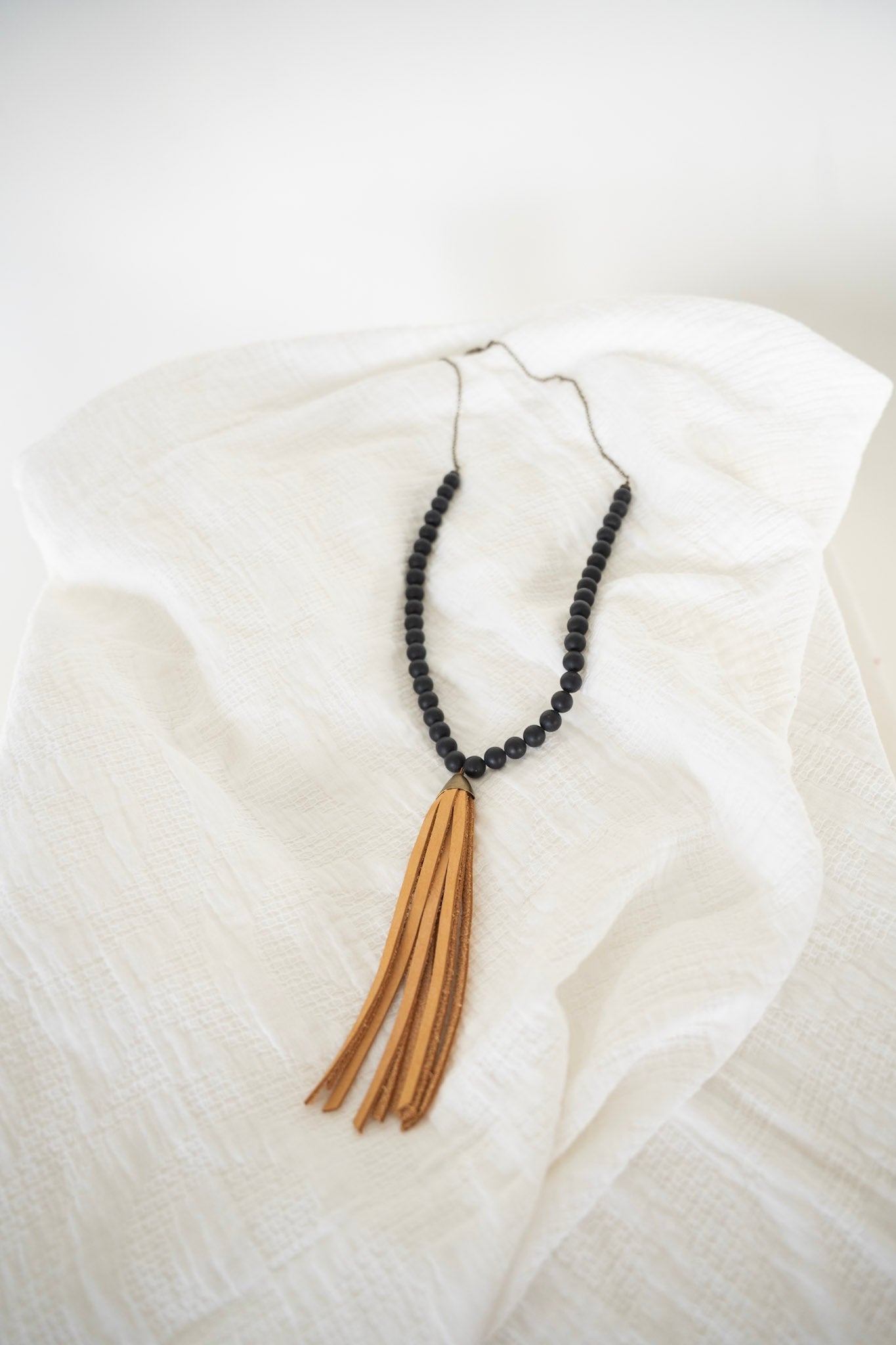 Krista Necklace in Matte Black & Blush - Love Marlow