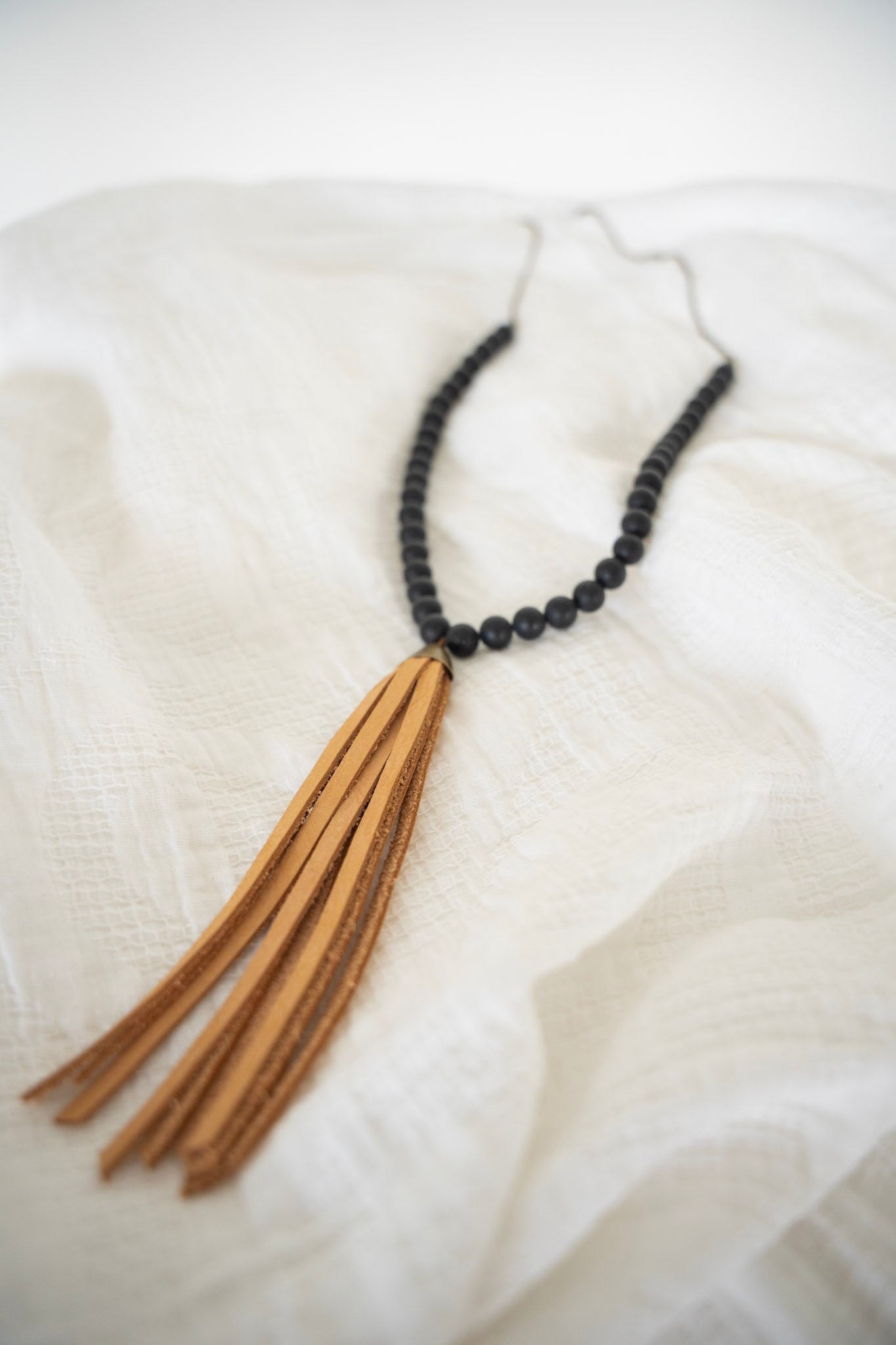 Krista Necklace in Matte Black & Blush - Love Marlow