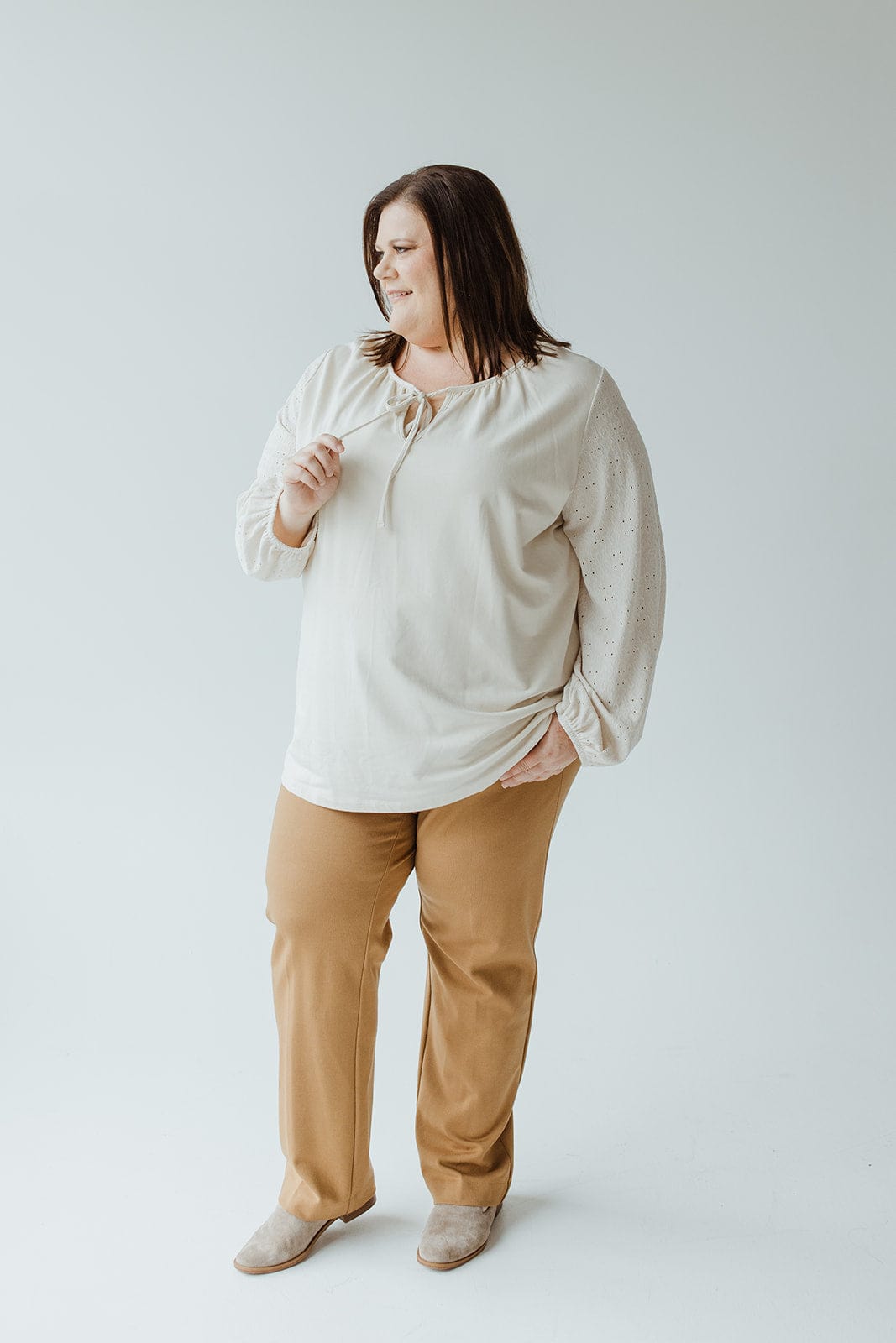 LACE SLEEVE BOHO BLOUSE IN CREAM - 12 - Love Marlow