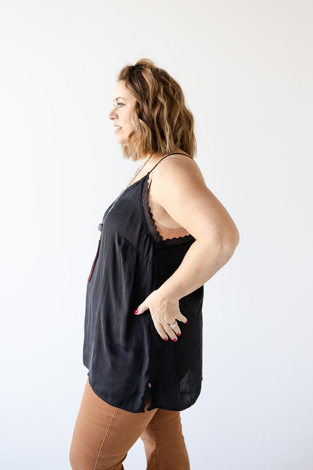 LACE - TRIMMED RACERBACK CAMI - Love Marlow