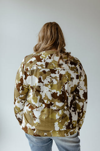 LARGE ABSTRACT FLORAL PRINT BLOUSE WITH BANDED HEM - Love Marlow