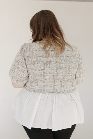 Layered Ruffle Blouse – Off - White Mix - Love Marlow