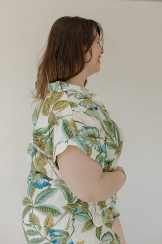 Leaf Printed Button - Up Top – Tropical Dream - Love Marlow