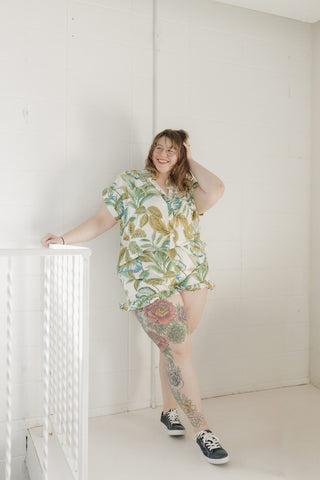 Leaf Printed Button - Up Top – Tropical Dream - Love Marlow