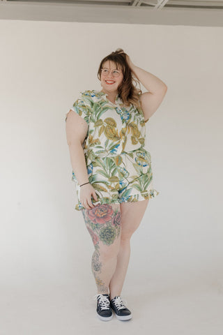 Leaf Printed Button - Up Top – Tropical Dream - Love Marlow