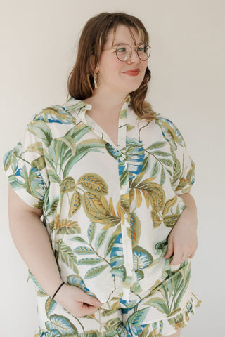 Leaf Printed Button - Up Top – Tropical Dream - Love Marlow