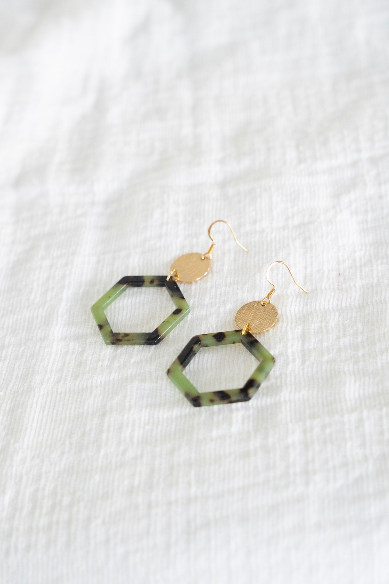 Lennox Earrings in Olive Tortoise - Love Marlow