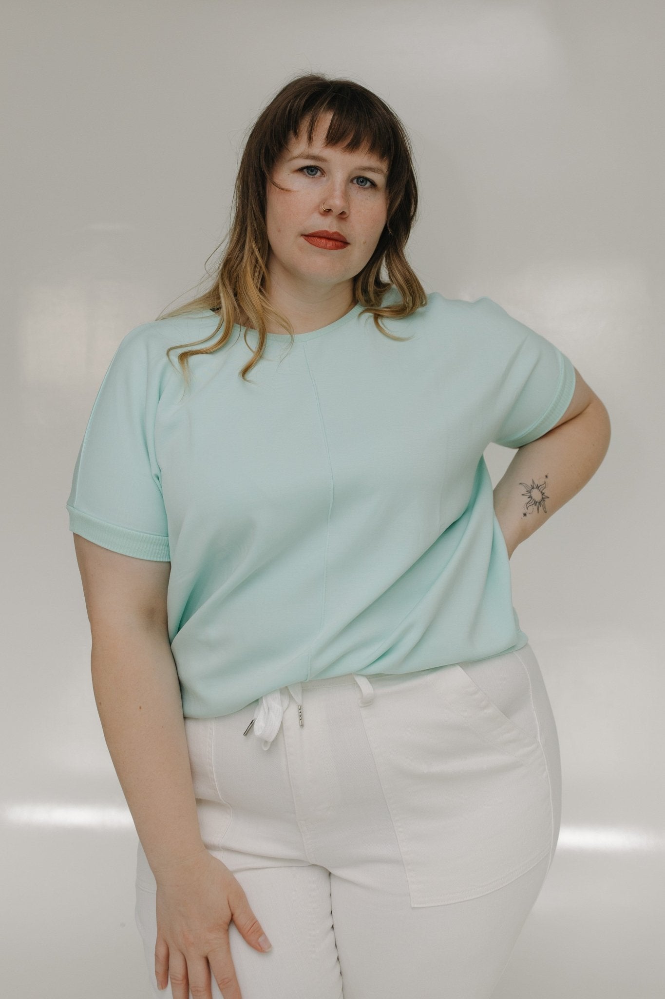 LIGHT AS AIR DOLMAN SLEEVE TEE IN GLACIER MINT - Love Marlow