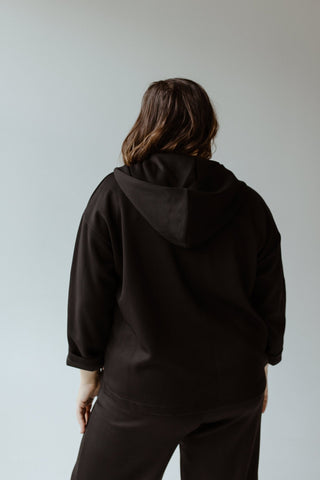 LIGHT AS AIR HOODED SNAP JACKET IN BLACK - Love Marlow