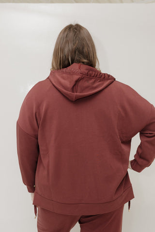 Light As Air Hooded Zip Jacket – Rich Burgundy Wine - Love Marlow