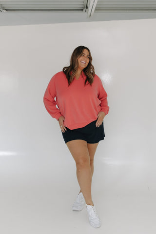 LIGHT AS AIR LONG RAGLAN SLEEVE V - NECK TEE IN SANDÍA - Love Marlow