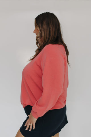 LIGHT AS AIR LONG RAGLAN SLEEVE V - NECK TEE IN SANDÍA - Love Marlow