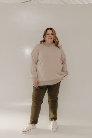 Light As Air Mock Neck Sweater – Desert Sand - Love Marlow