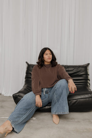 LIGHT AS AIR MOCK TURTLENECK ZIPPER BLOUSE - Love Marlow