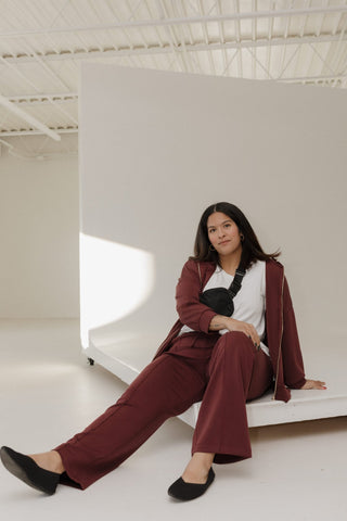 Light As Air Slim Straight Pant – Rich Burgundy Wine - Love Marlow