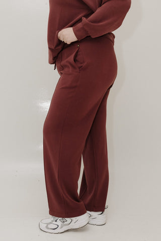 Light As Air Slim Straight Pant – Rich Burgundy Wine - Love Marlow