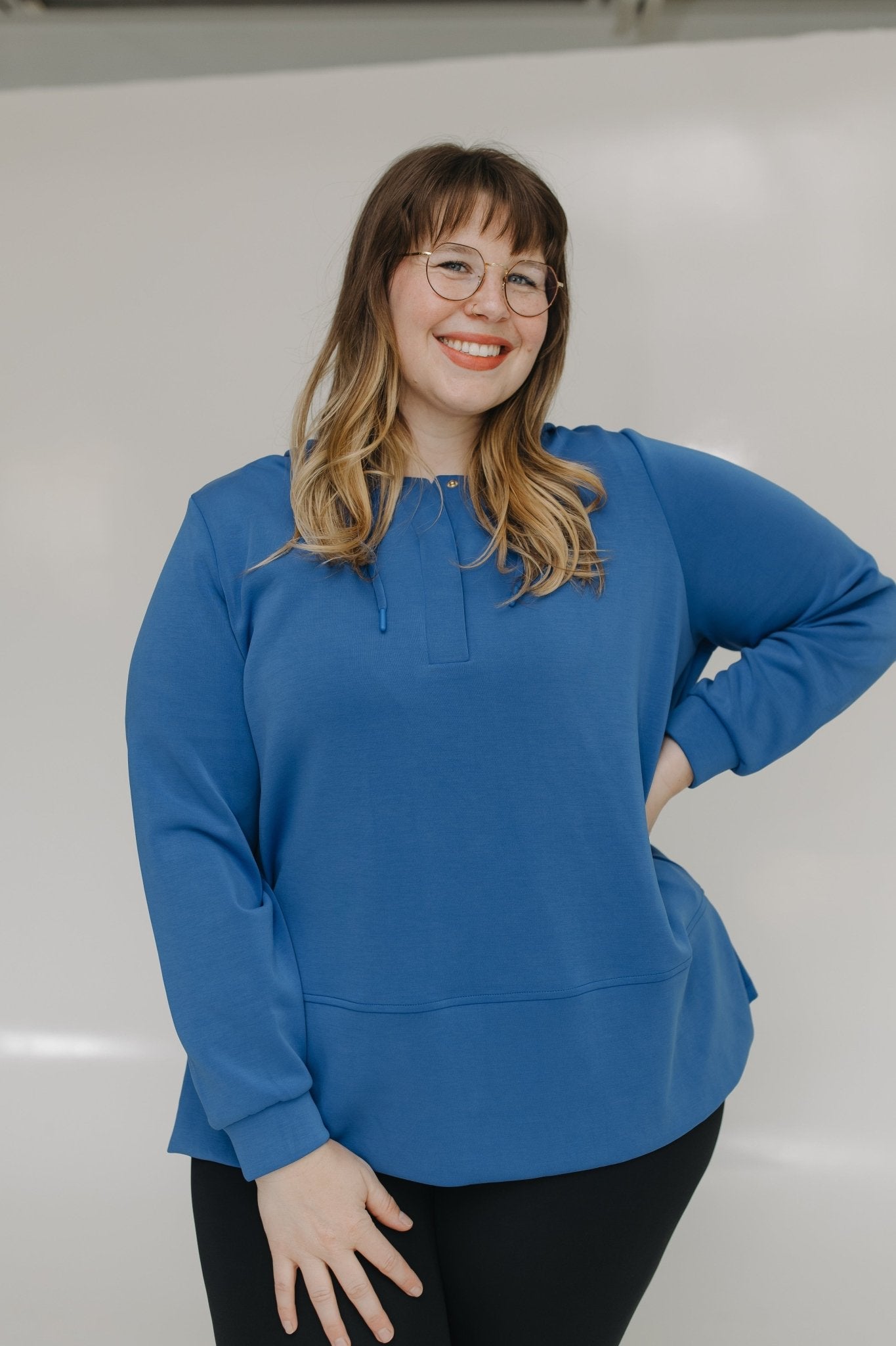 LIGHT AS AIR SPLIT HEM SNAP NECKLINE HOODIE - Love Marlow