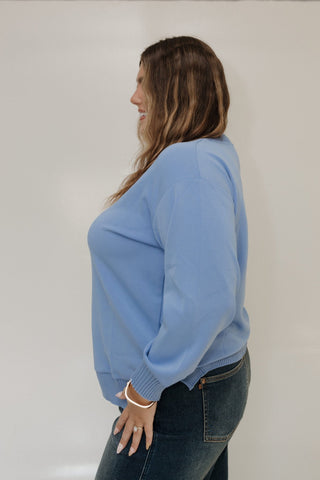 LIGHT AS AIR TURTLENECK IN DUSTY LIGHT BLUE - Love Marlow