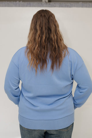 LIGHT AS AIR TURTLENECK IN DUSTY LIGHT BLUE - Love Marlow