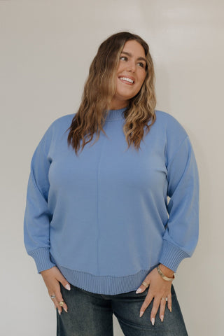 LIGHT AS AIR TURTLENECK IN DUSTY LIGHT BLUE - Love Marlow