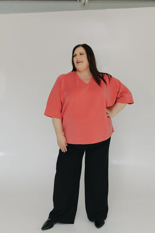 LIGHT AS AIR V - NECK DOLMAN TEE IN SANDÍA - Love Marlow