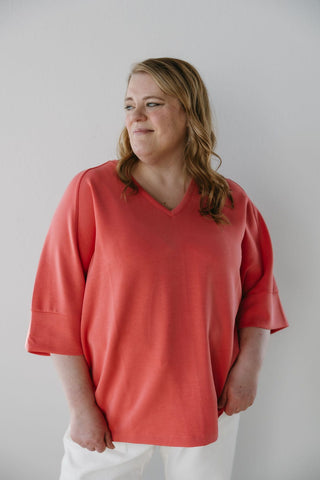 LIGHT AS AIR V - NECK DOLMAN TEE IN SANDÍA - Love Marlow