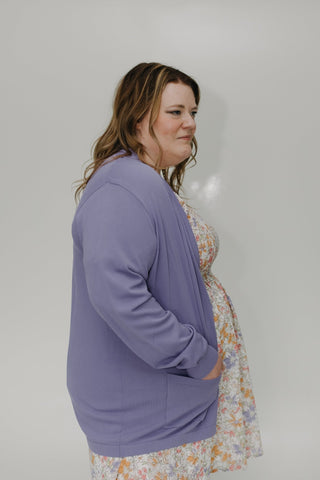LIGHTWEIGHT CARDIGAN WITH POCKETS IN DEWBERRY - Love Marlow