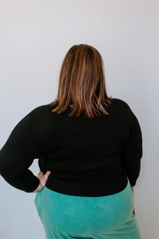 LIGHTWEIGHT SHORT CARDIGAN IN BLACK - Love Marlow