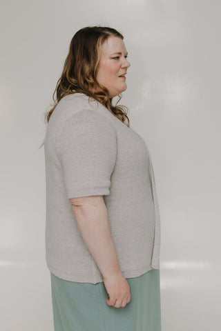 LIGHTWEIGHT SHORT SLEEVE CARDIGAN IN DOVE - Love Marlow