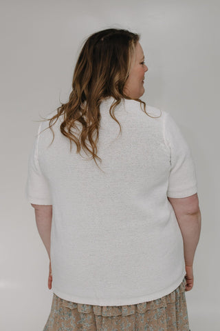 LIGHTWEIGHT SHORT SLEEVE CARDIGAN IN SUNKISSED ECRU - Love Marlow