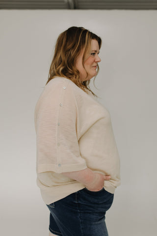 LIGHTWEIGHT SWEATER WITH SHOULDER DETAIL - Love Marlow