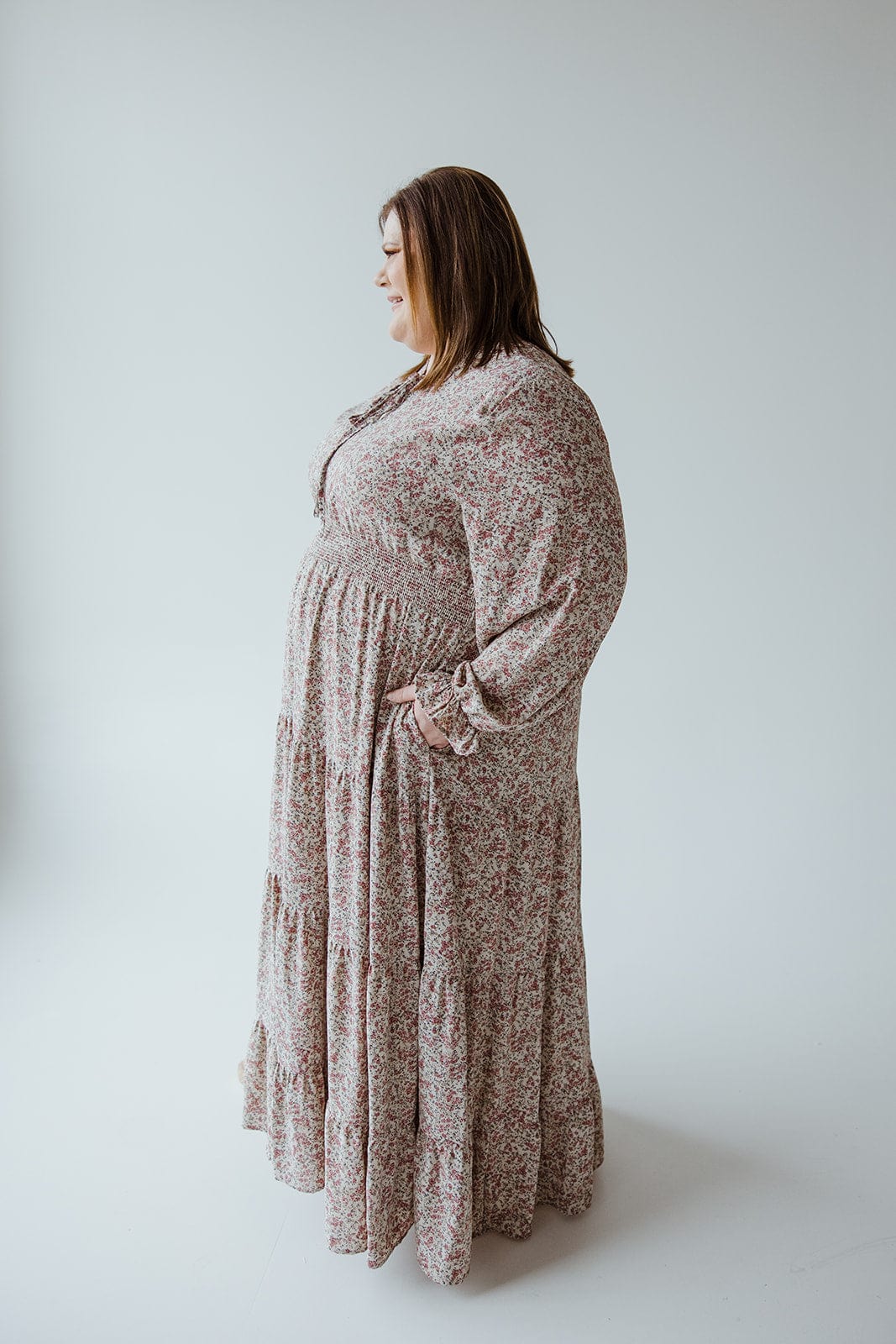 LONG BLOUSON SLEEVED BOHO DRESS IN MIDI LENGTH - Love Marlow