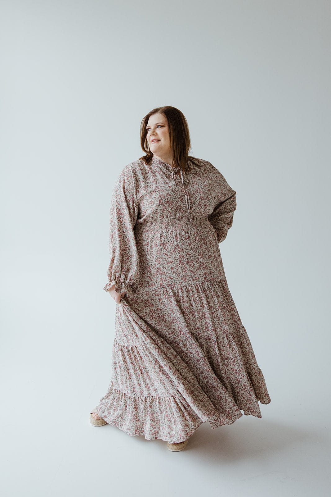 LONG BLOUSON SLEEVED BOHO DRESS IN MIDI LENGTH - Love Marlow