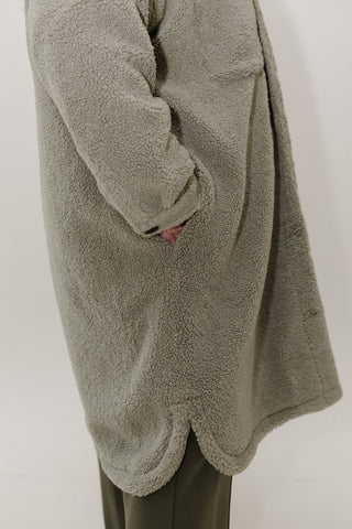 LONG FAUX FUR SHACKET – FROSTY MOSS - Love Marlow