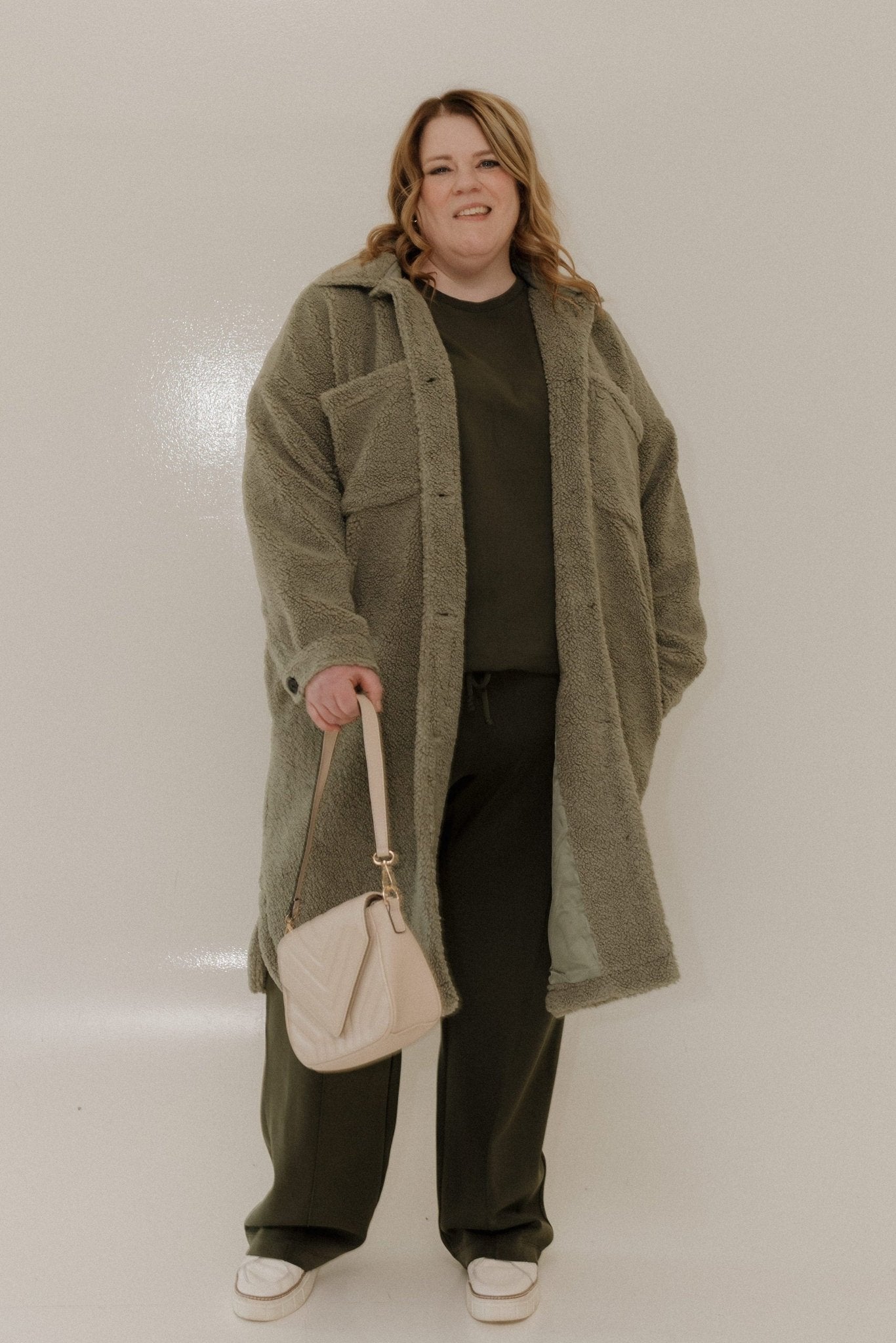 LONG FAUX FUR SHACKET – FROSTY MOSS - Love Marlow