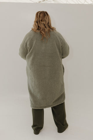 LONG FAUX FUR SHACKET – FROSTY MOSS - Love Marlow