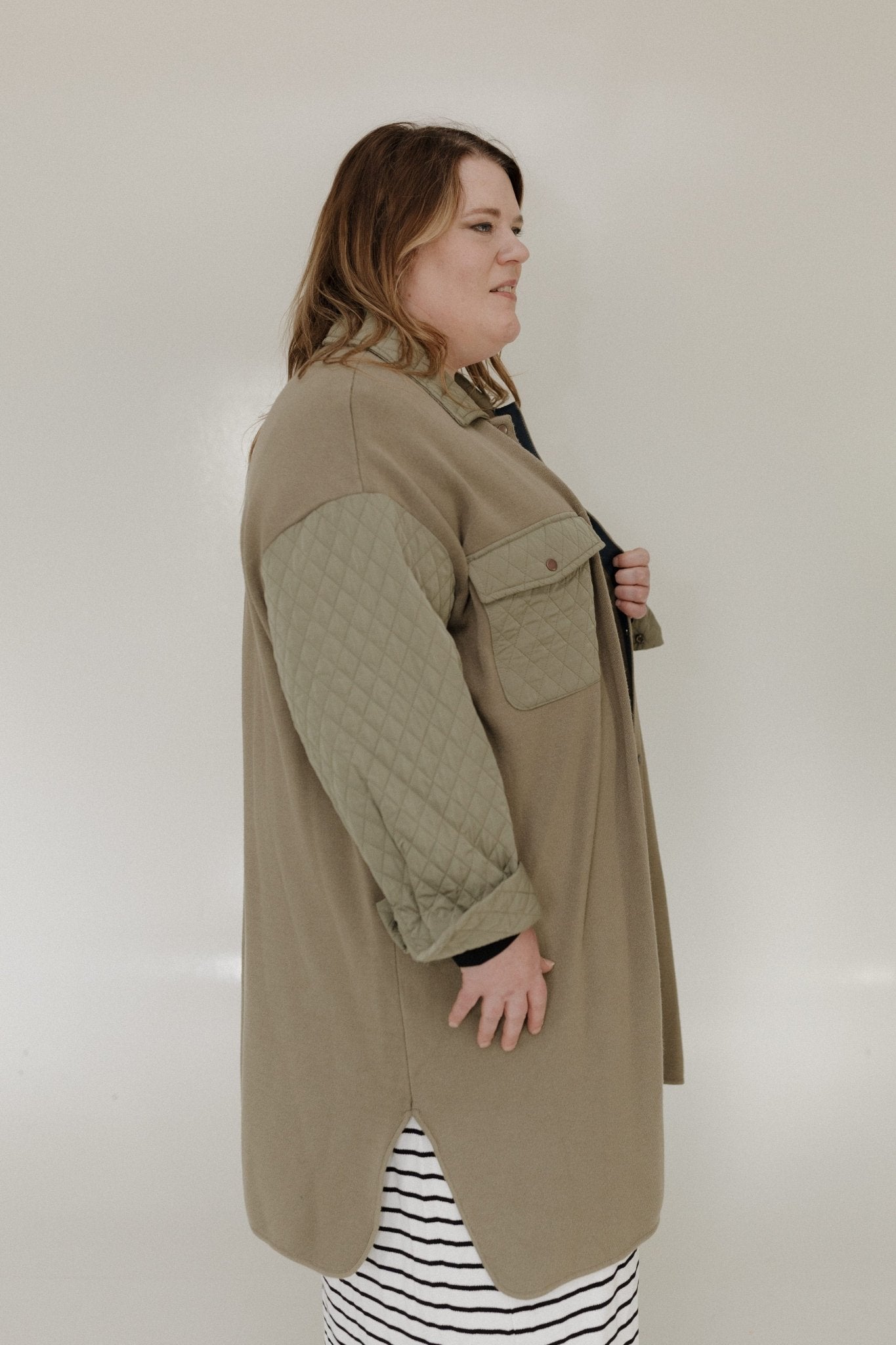 LONG SHACKET WITH QUILTED DETAILS - Love Marlow