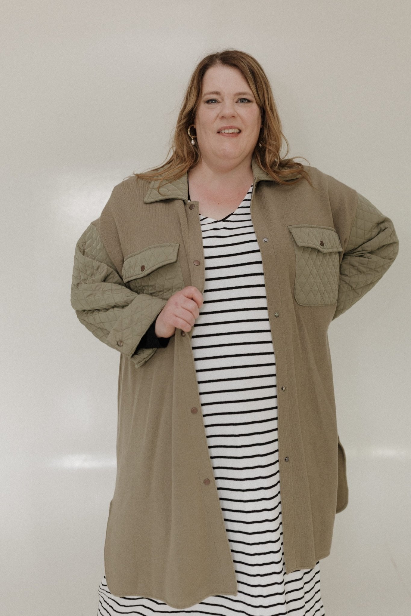 LONG SHACKET WITH QUILTED DETAILS - Love Marlow