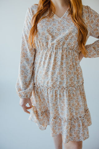 LONG - SLEEVED BOHO DRESS IN DESERT TAUPE - Love Marlow