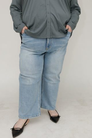Lovervet High Rise Crop Slim Wide Jeans – Classic Wash - Love Marlow