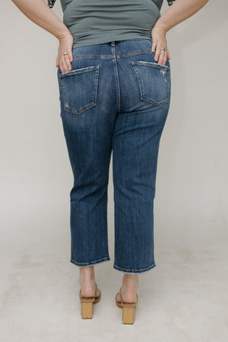 Lovervet High Rise Crop Straight Jeans – Medium Wash - Love Marlow