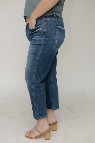 Lovervet High Rise Crop Straight Jeans – Medium Wash - Love Marlow