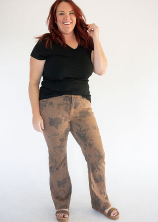 Lovervet Low Rise Floral Bootcut – Brown Floral - Love Marlow