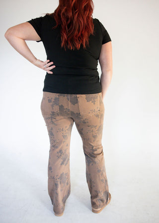 Lovervet Low Rise Floral Bootcut – Brown Floral - Love Marlow