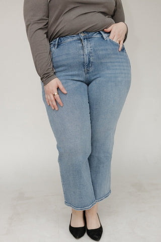 Lovervet Super High - Rise Ankle Slim Wide Jeans – Medium Wash - Love Marlow