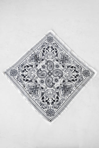 Luxe Paisley Silk - Feel Bandana Scarf | Timeless Ecru & Black - Love Marlow