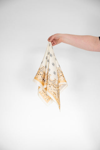 Luxe Two - Tone Paisley Silk Scarf | Versatile Square Bandana - Love Marlow